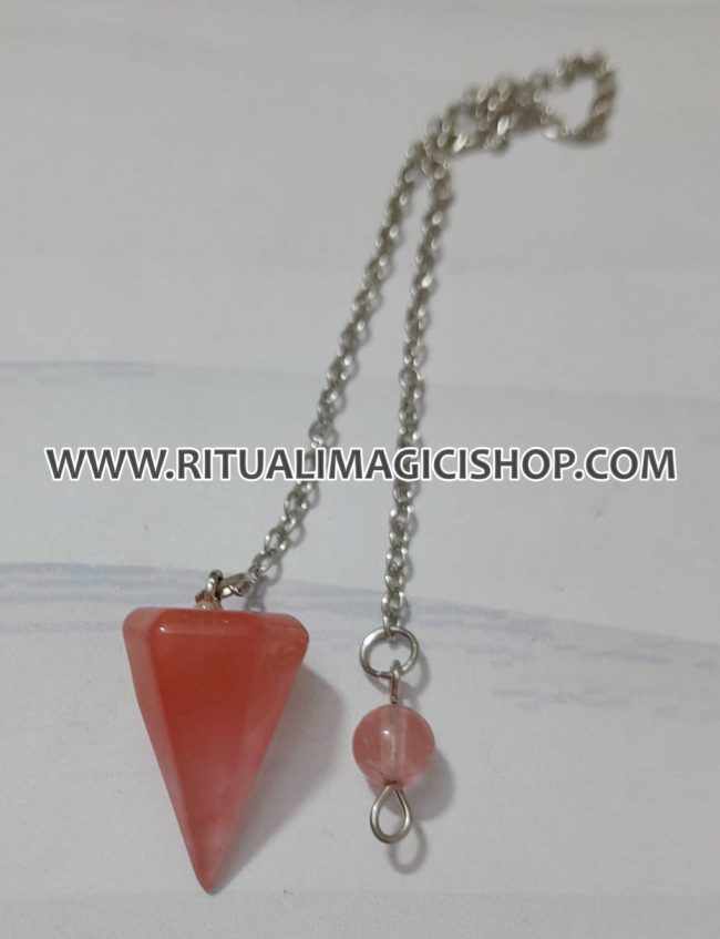 Pendolo in quarzo rosa
